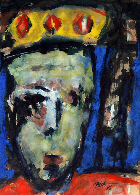 image of a watercolour, title Kings head