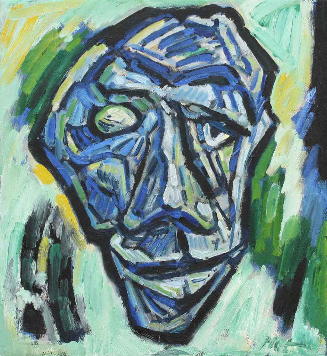 image of an oil paint,title The blind philosopher