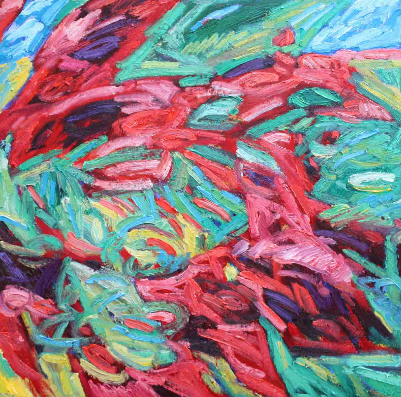 image of oil painting on canvas, theme: vital urge, title The summer