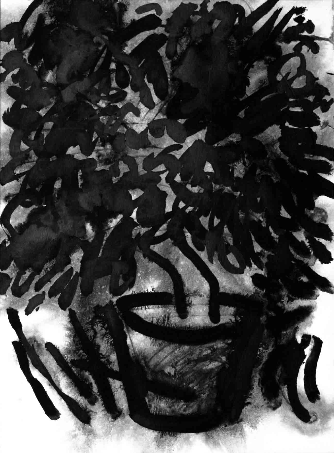 Image of an in Chinese ink drawn lemon tree, title: The Lemon Tree - 14