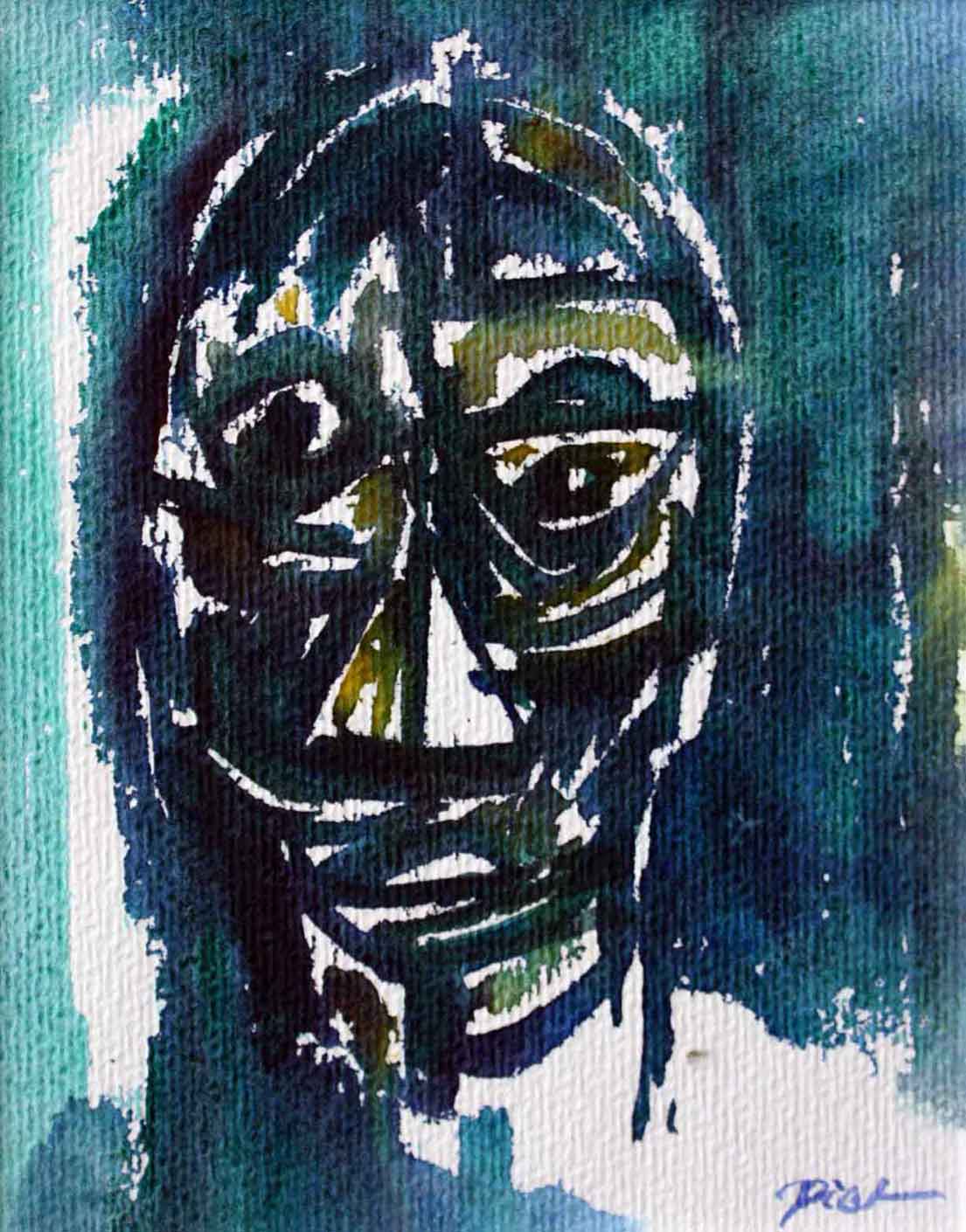 image of a water colour, title Mask.