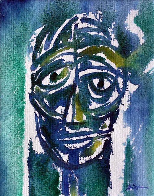 image of a water colour, title Mask.