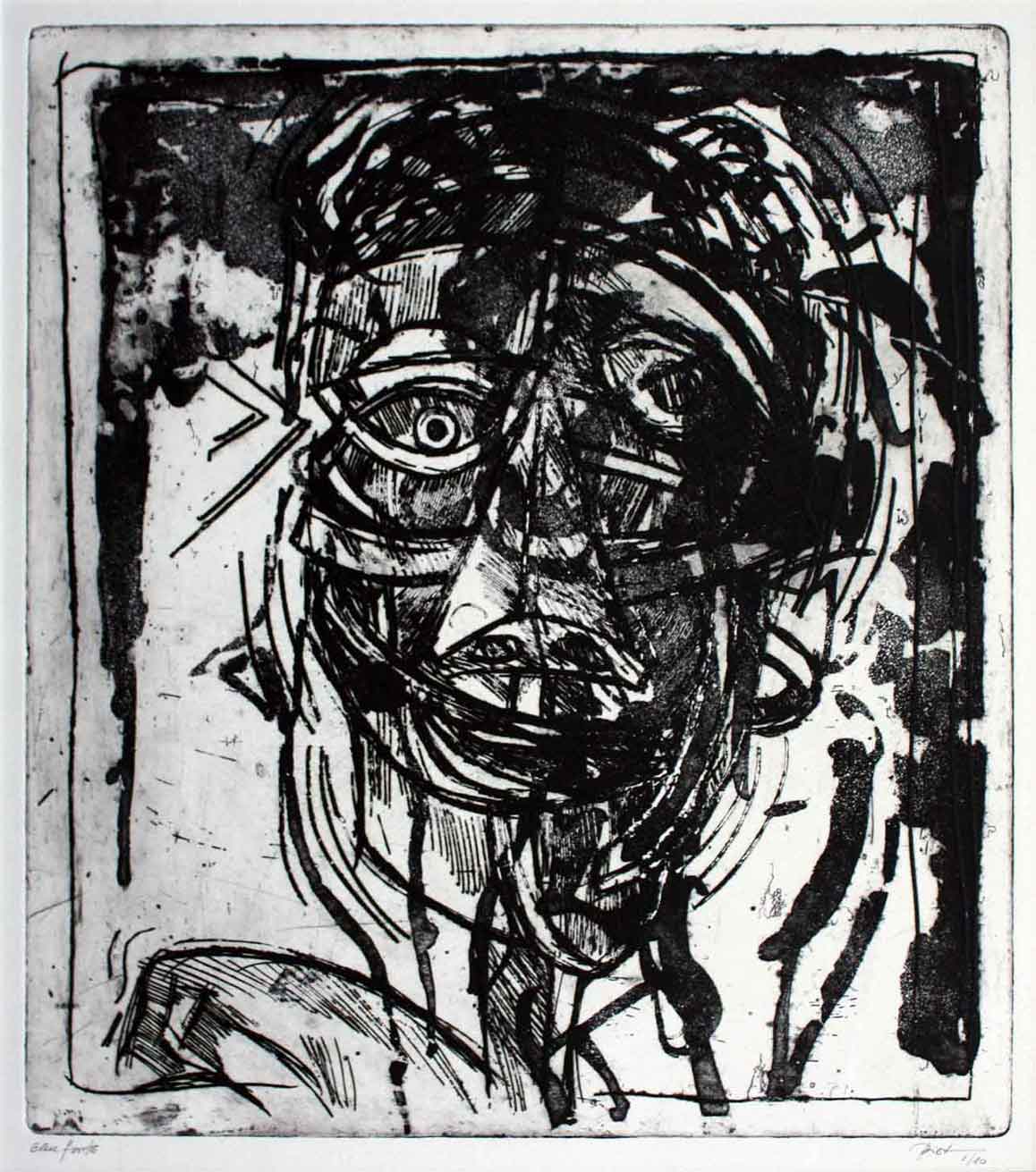 image of an etching, title Head.
