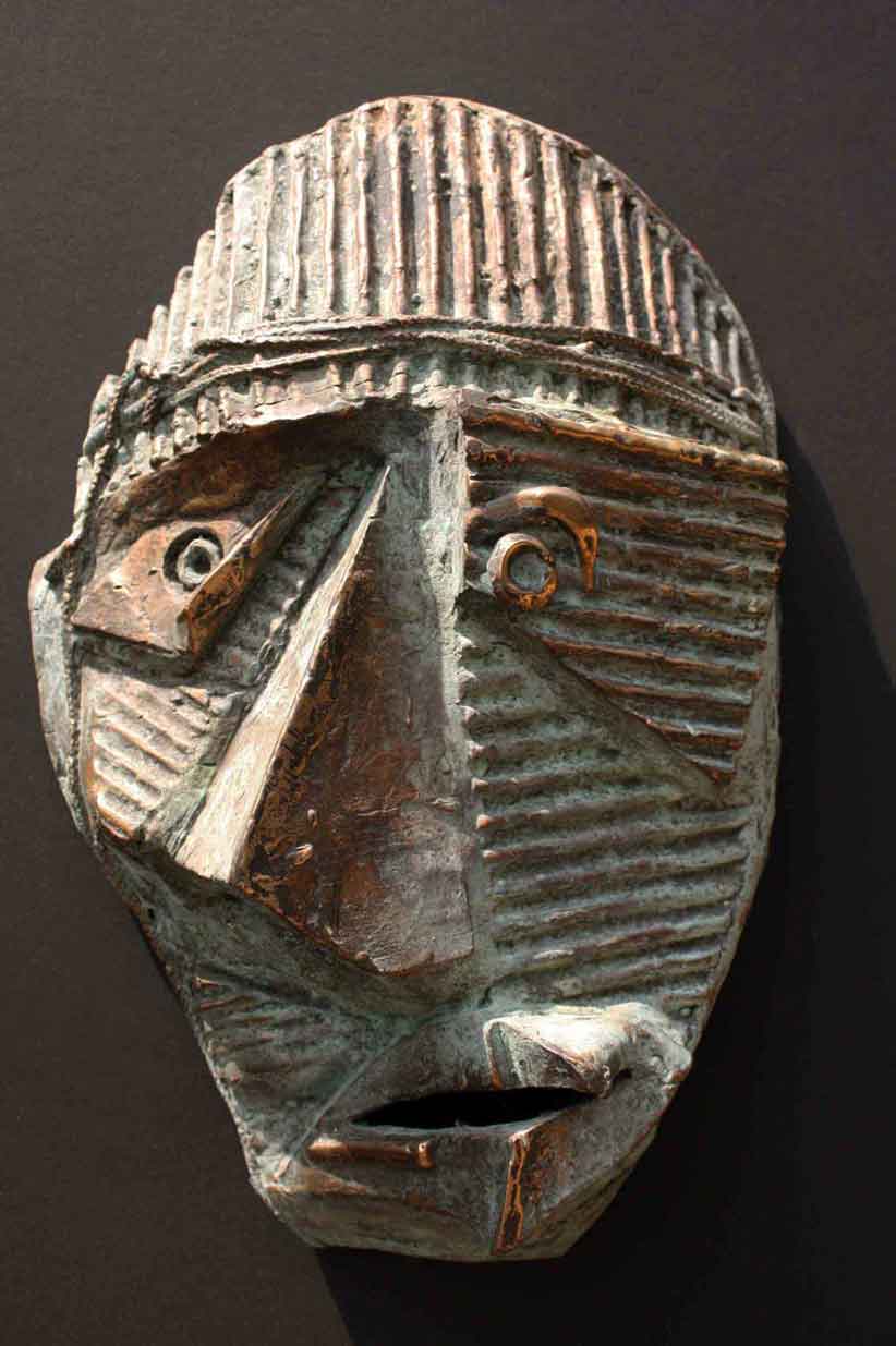 Image of a bronze sculpture, title: Mask