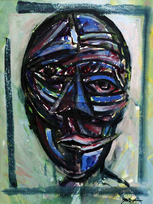 image of a water colour, title Mask.