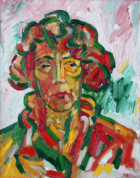 Portrait in oil paint, title Martha