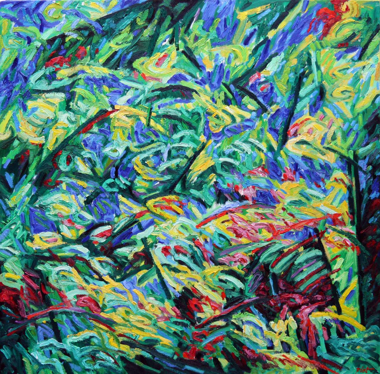 image of oil painting on canvas, theme: Structures of Chaos, title Structures of Chaos.