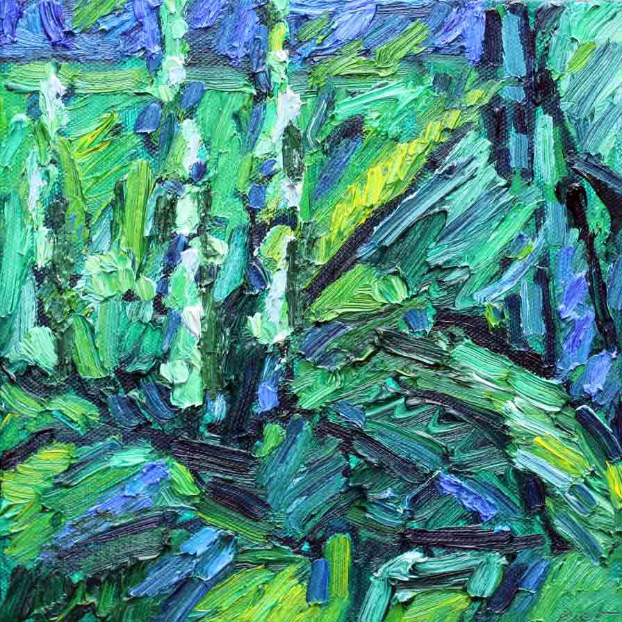 image, oil on canvas, Chaotic garden, Piet Snoeren, Dutch artist