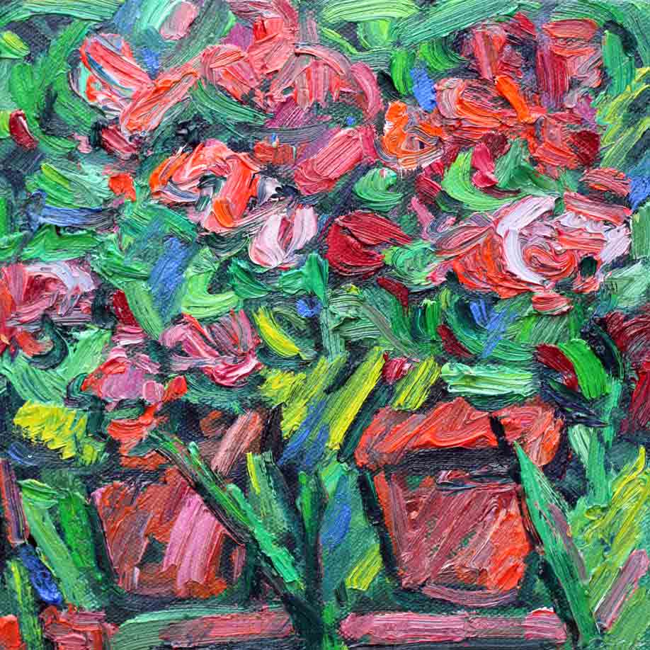 image, oil on canvas, Chaotic garden, Piet Snoeren, Dutch artist