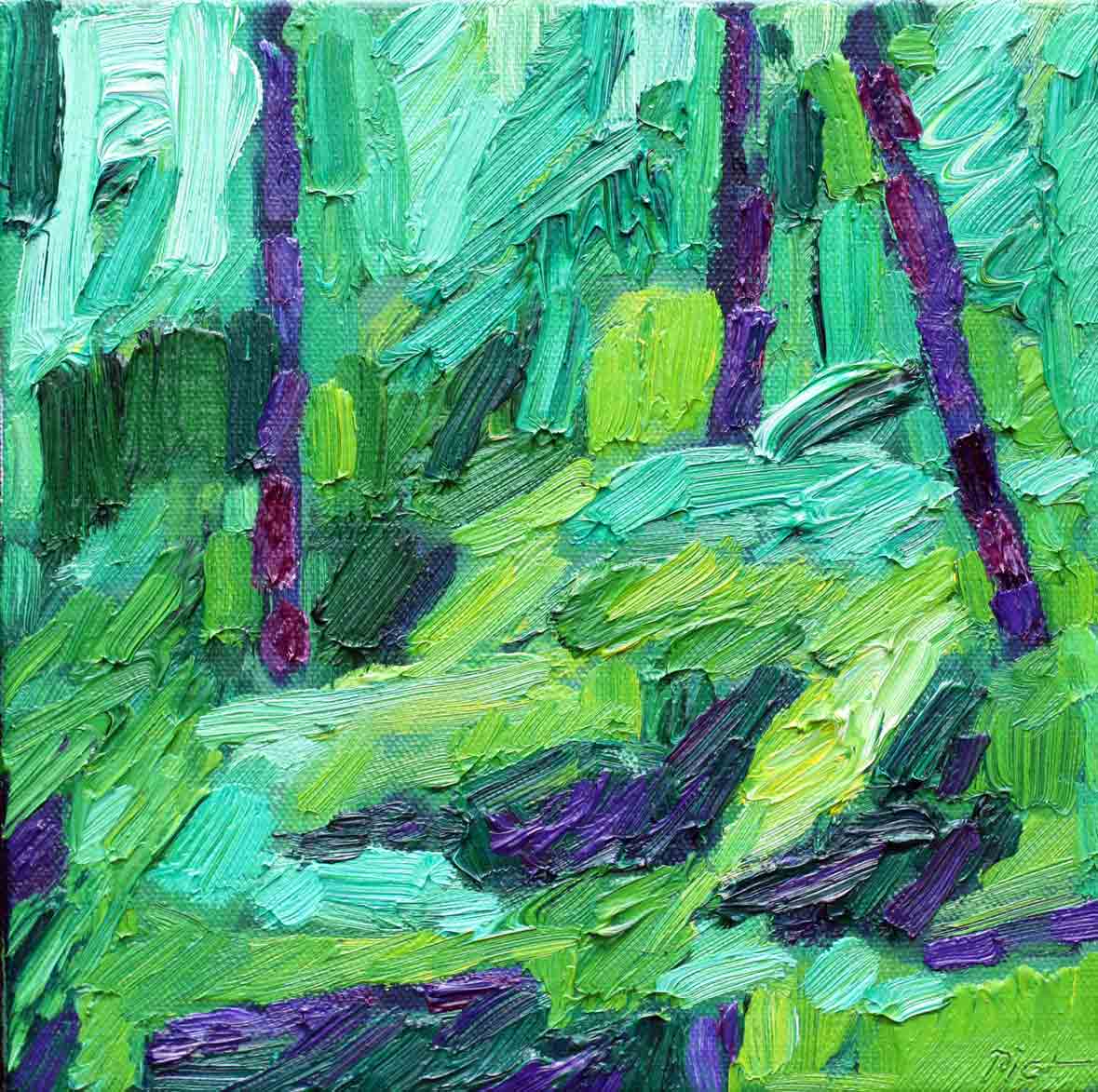 image, oil on canvas, Chaotic garden, Piet Snoeren, Dutch artist