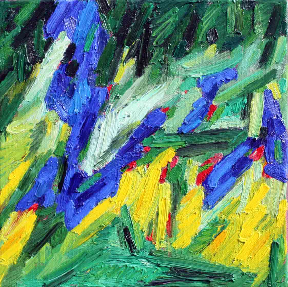 image, oil on canvas, Chaotic garden, Piet Snoeren, Dutch artist