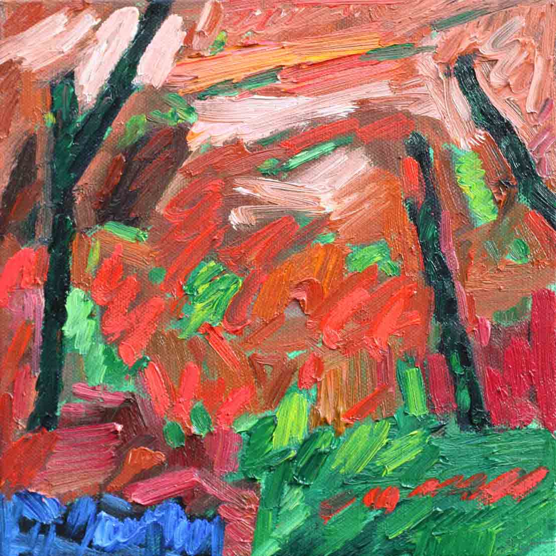 image, oil on canvas, Chaotic garden, Piet Snoeren, Dutch artist