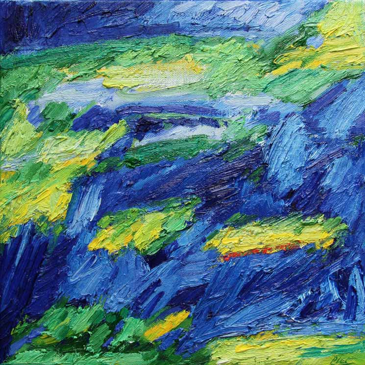 image, oil on canvas, Chaotic garden, Piet Snoeren, Dutch artist