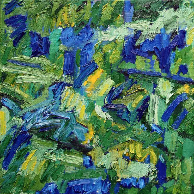 image, oil on canvas, Chaotic garden, Piet Snoeren, Dutch artist