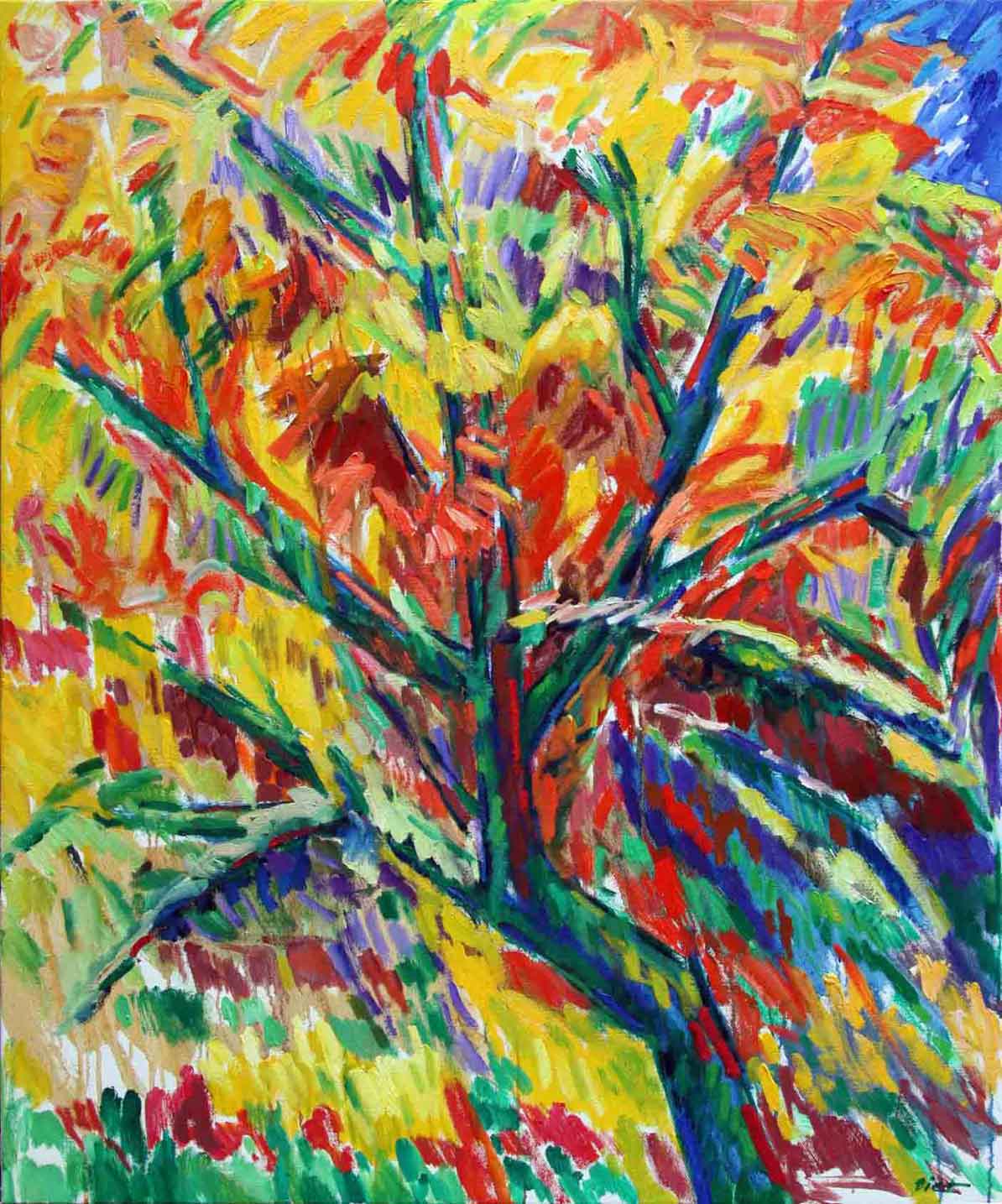 image of oil painting on canvas Autumn