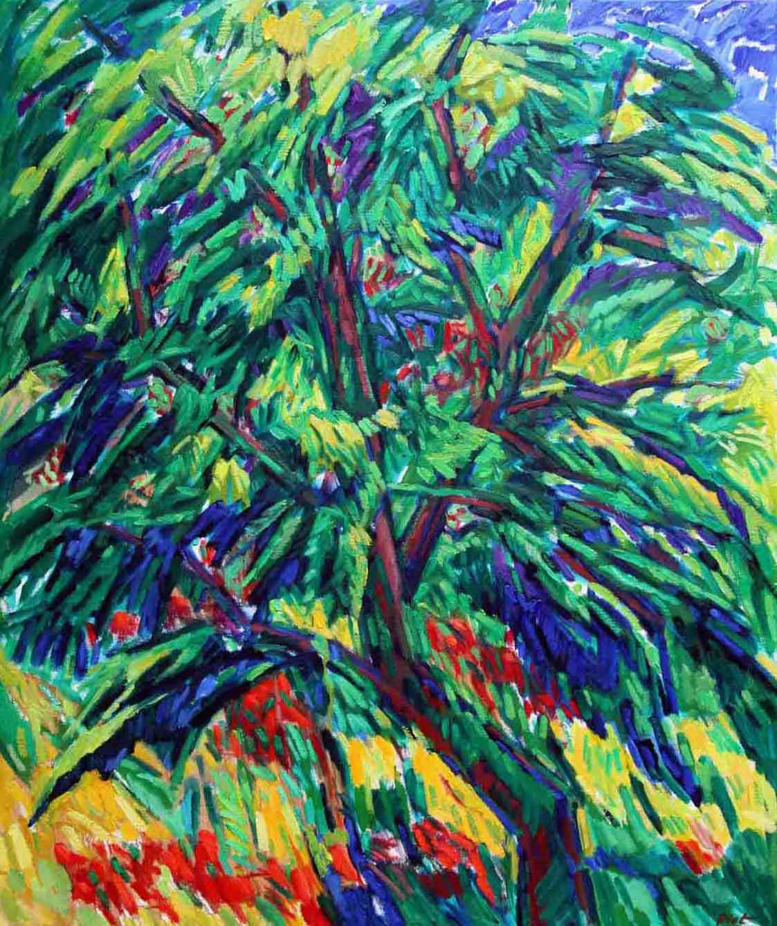 image of oil painting on canvas Summer