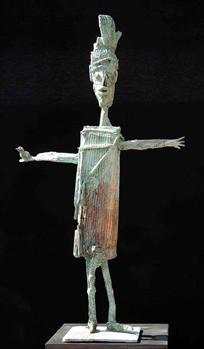 Image of a bronze sculpture, title: Scarecrow 2