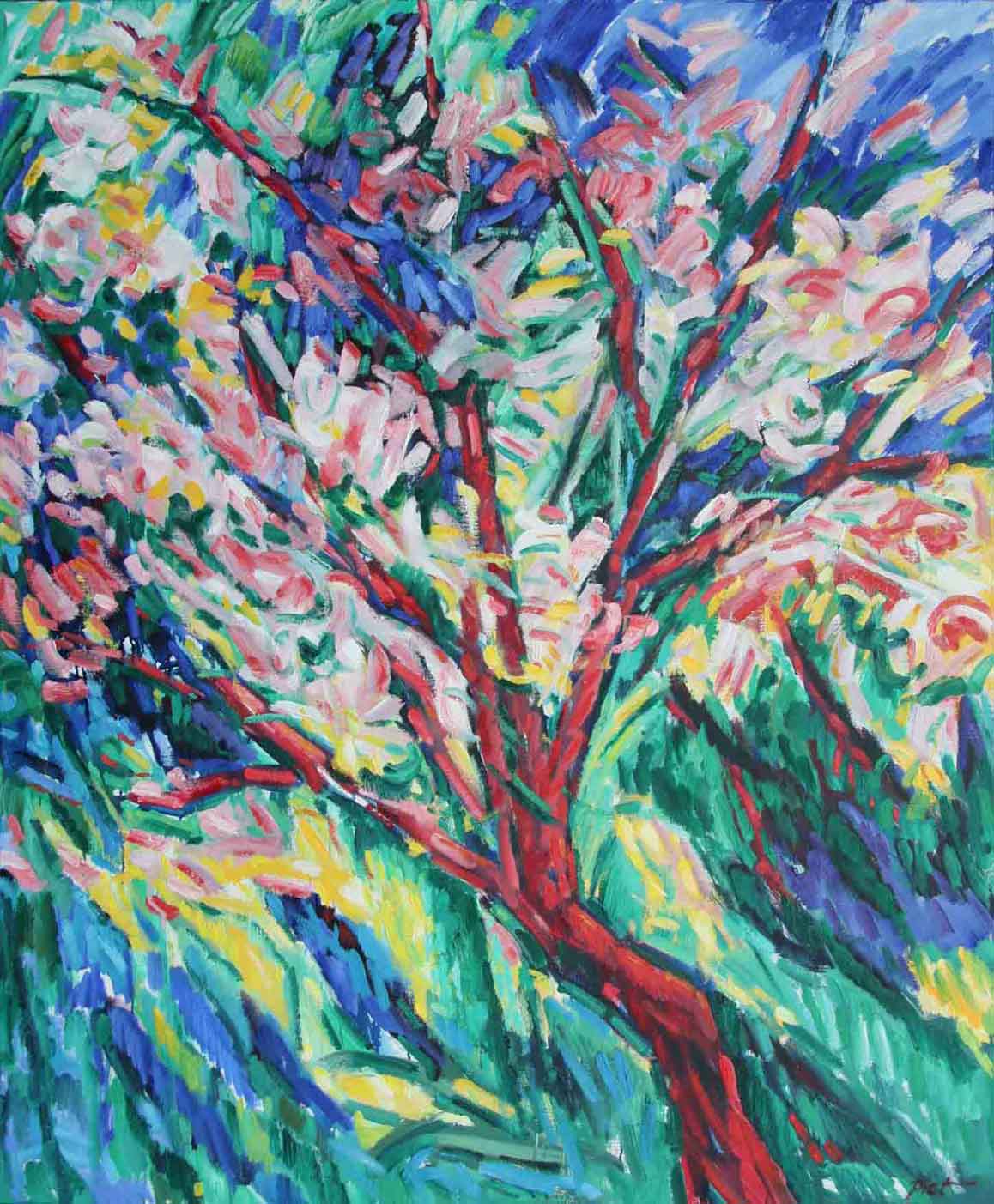 image of oil painting on canvas Spring