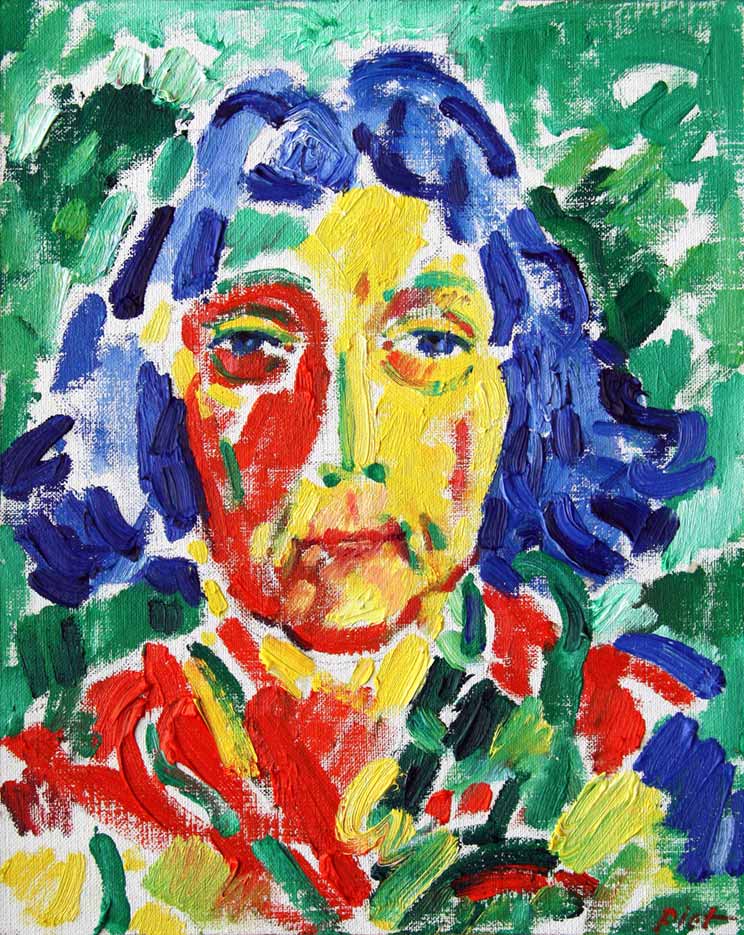 Portrait in oil paint, title Martha