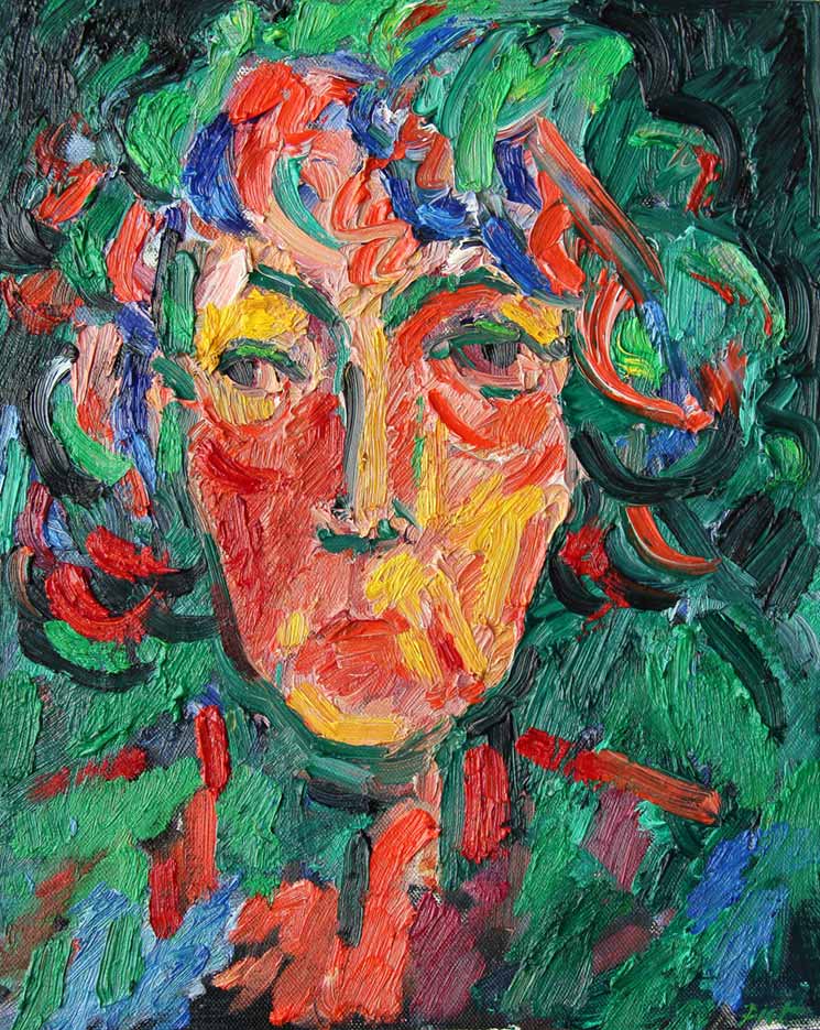 Portrait in oil paint, title Martha