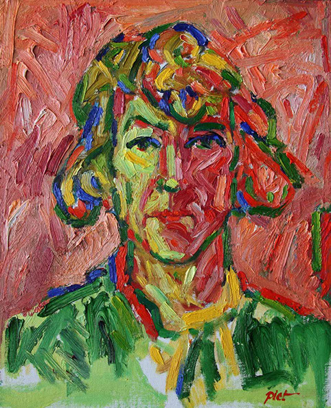 Portrait in oil paint, title Martha