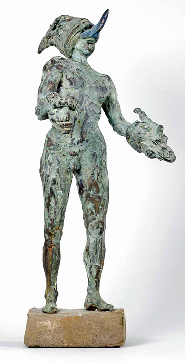 Image of a bronze sculpture, title: King of Masks.
