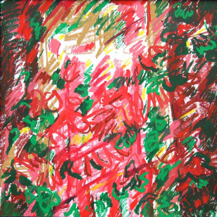 image of oil pastel, theme: Structures of Chaos, title Structures of Chaos no. 14