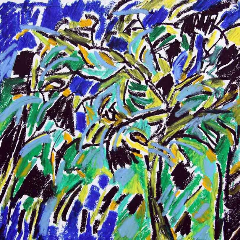 image of oil pastel, theme: Structures of Chaos, title Structures of Chaos no. 17