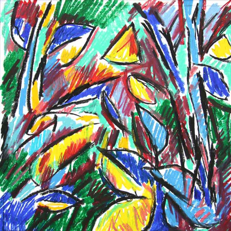 image of oil pastel, theme: Structures of Chaos, title Structures of Chaos no. 24