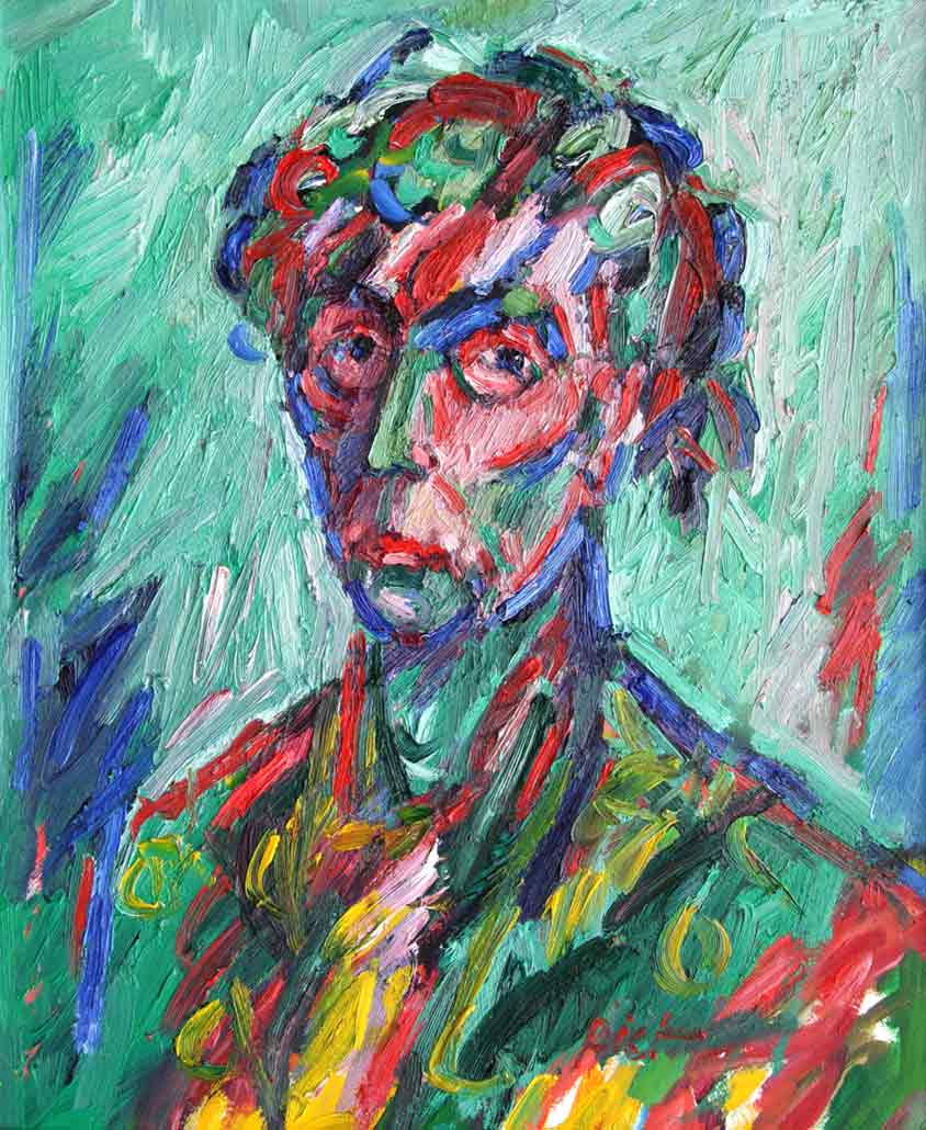 Représentation d'un portrait à l'huile sur papier, titre Martha