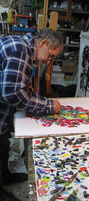 Piet Snoeren dans son atelier, 2015.