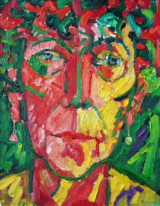 Représentation d'un portrait à l'huile sur toile marouflée, titre Martha