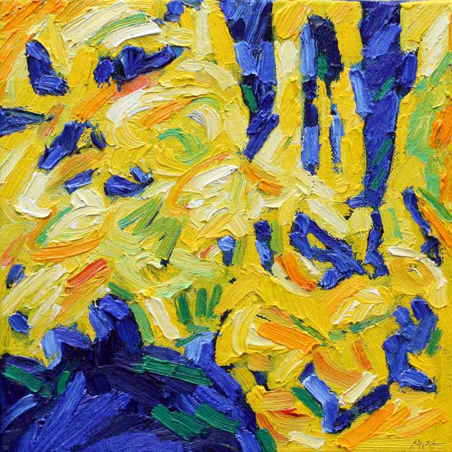 Image de la peinture Jardin Chaotique, Piet Snoeren, huile sur toile, 30 x 30 cm