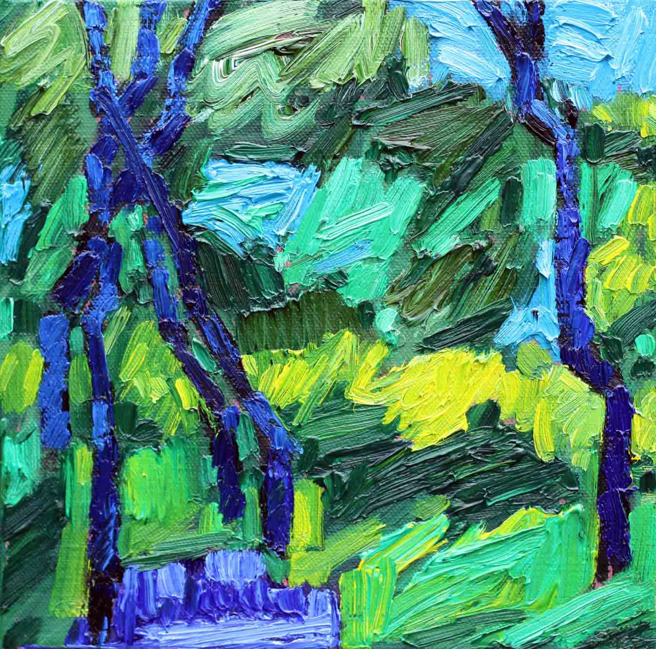 Image de la peinture Jardin Chaotique, Piet Snoeren, huile sur toile, 30 x 30 cm