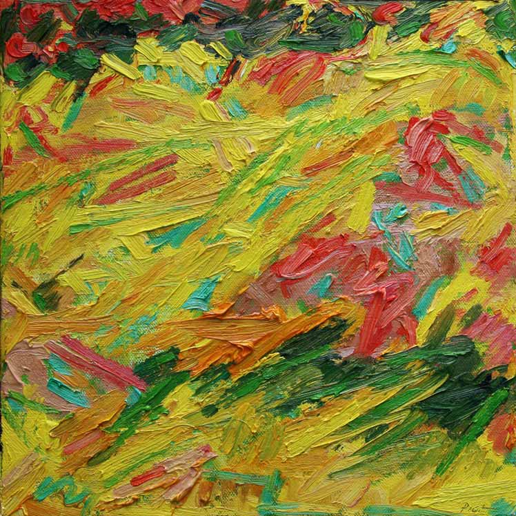 Image de la peinture Jardin Chaotique, Piet Snoeren, huile sur toile, 40 x 40 cm