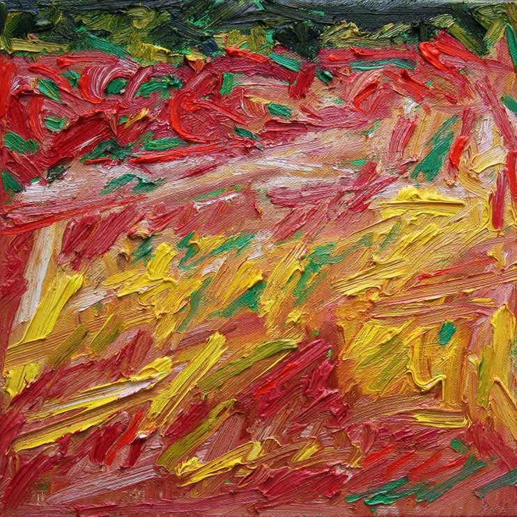 Image de la peinture Jardin Chaotique, Piet Snoeren, huile sur toile, 40 x 40 cm