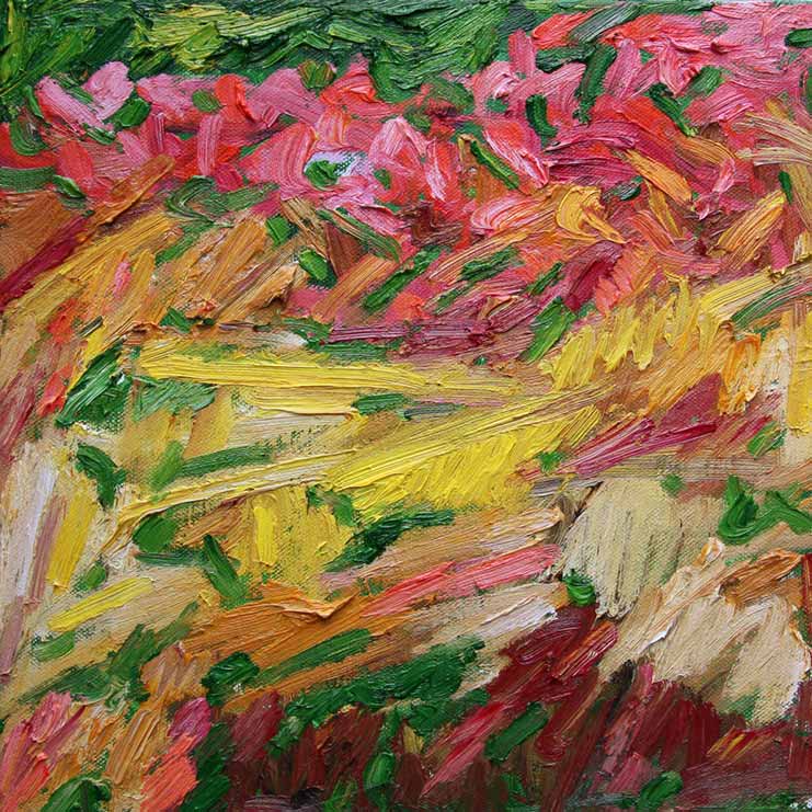 Image de la peinture Jardin Chaotique, Piet Snoeren, huile sur toile, 40 x 40 cm