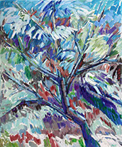 Bouton d'option vers les tableaux à l'huile. Miniature d'un tableau à l'huile.