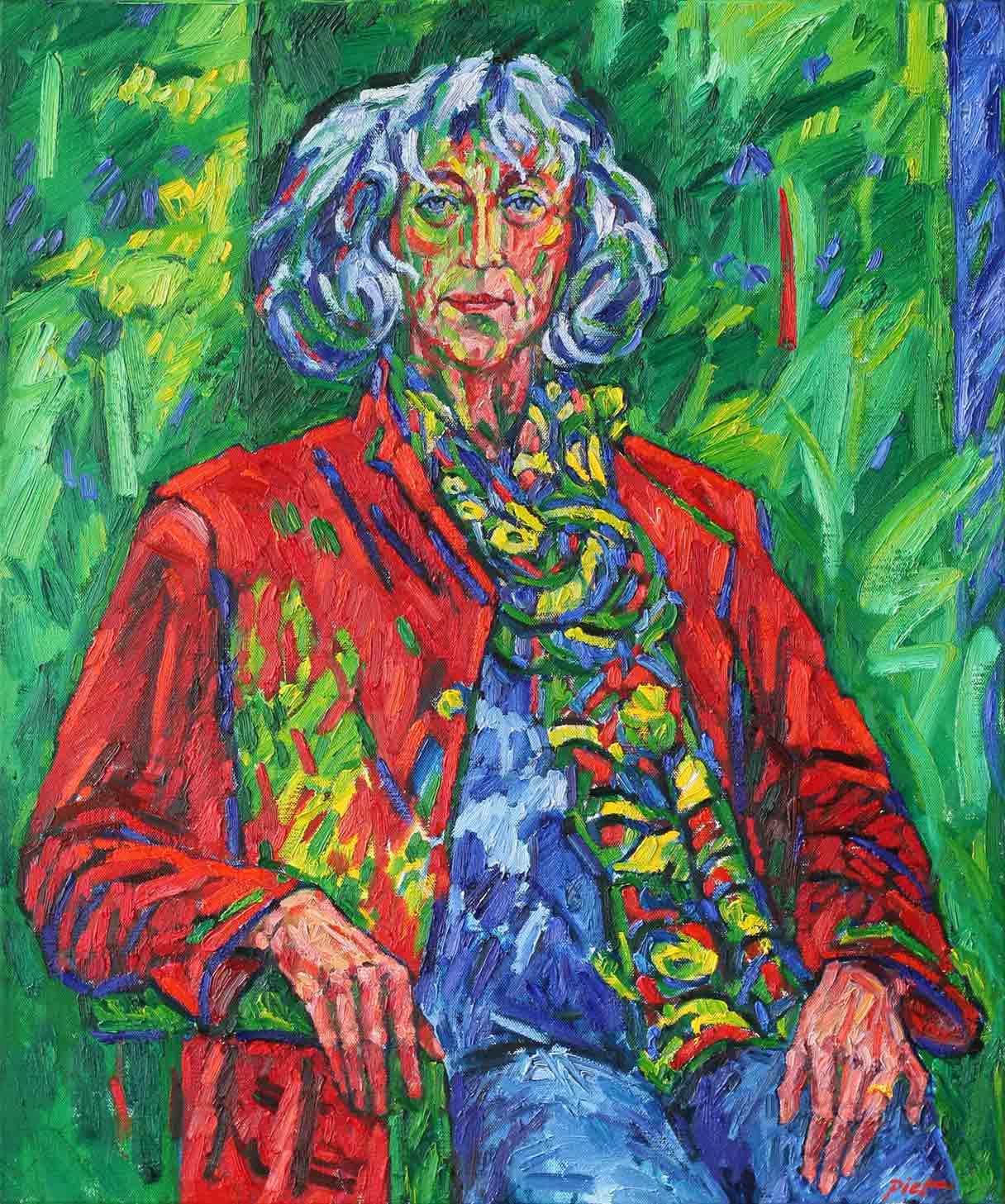 Représentation d'un portrait à l'huile sur toile, titre La Muse