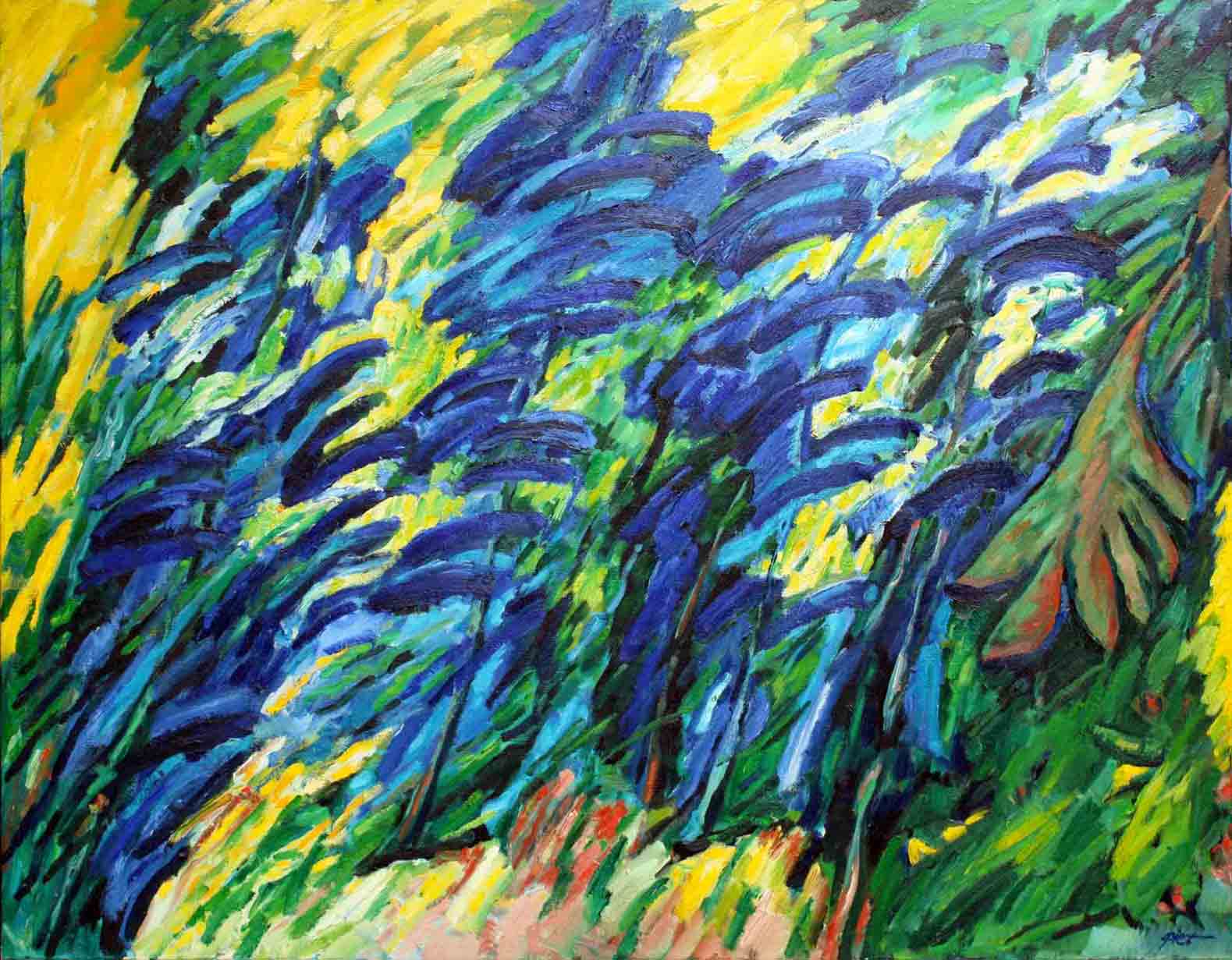 Représentation d'un huile sur toile; thème: La faculté de croître, titre Sauge.