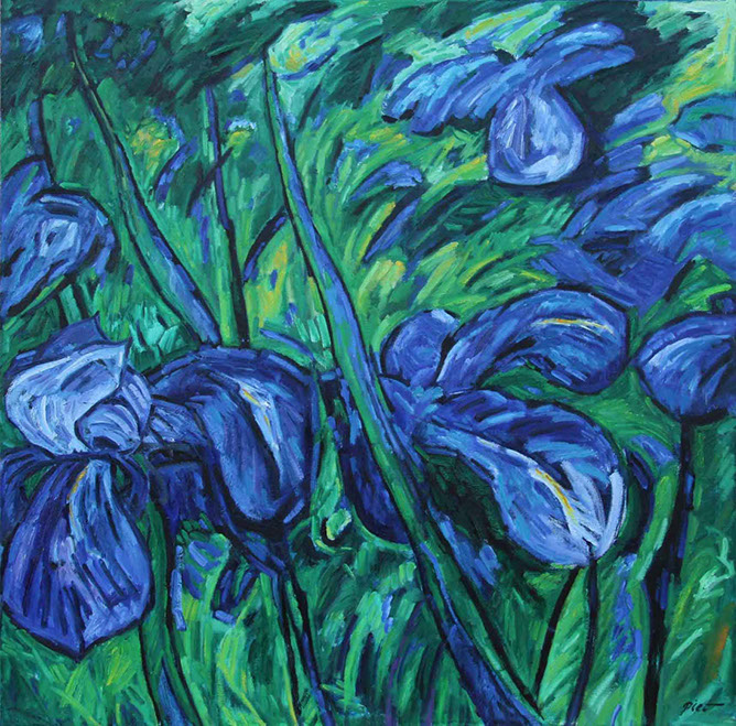 Représentation d'un huile sur toile; thème: La faculté de croître, titre Iris.