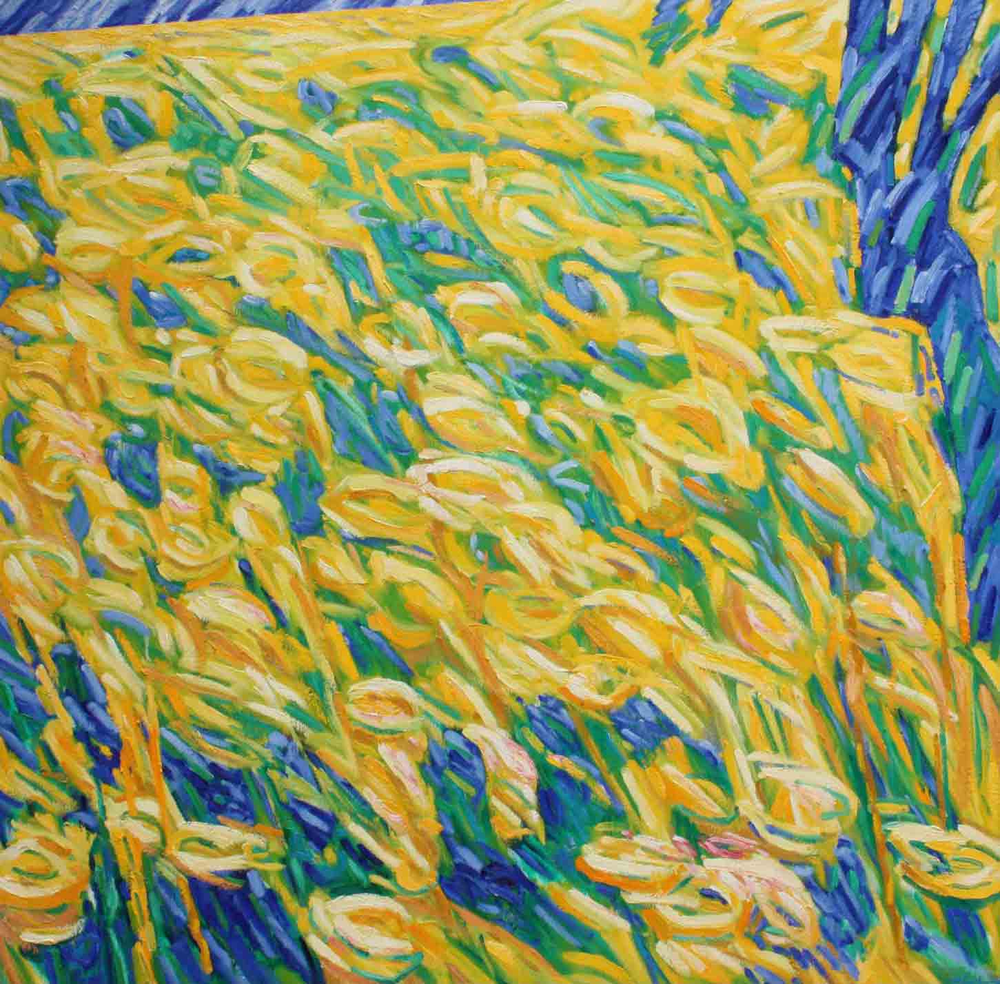 Représentation d'un huile sur toile; thème: La faculté de croître, titre Pissenlits.