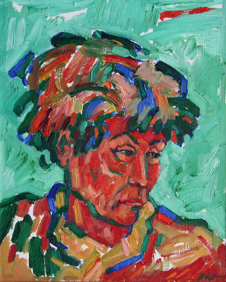 Représentation d'un portrait à l'huile sur toile marouflée, titre Martha