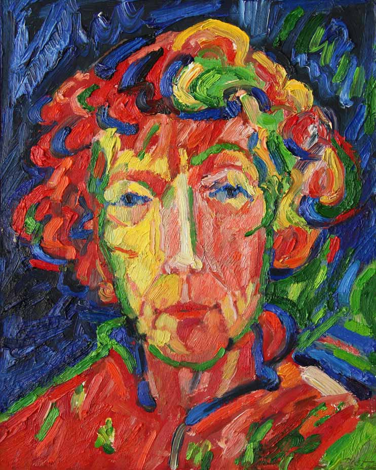 Représentation d'un portrait à l'huile sur toile marouflée, titre Martha