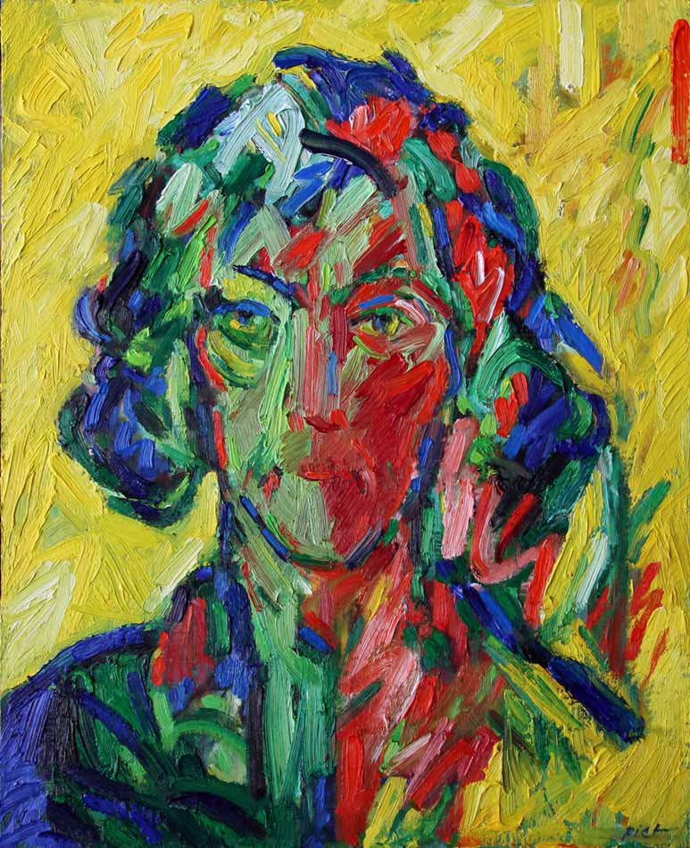 Représentation d'un portrait à l'huile sur toile marouflée, titre Martha