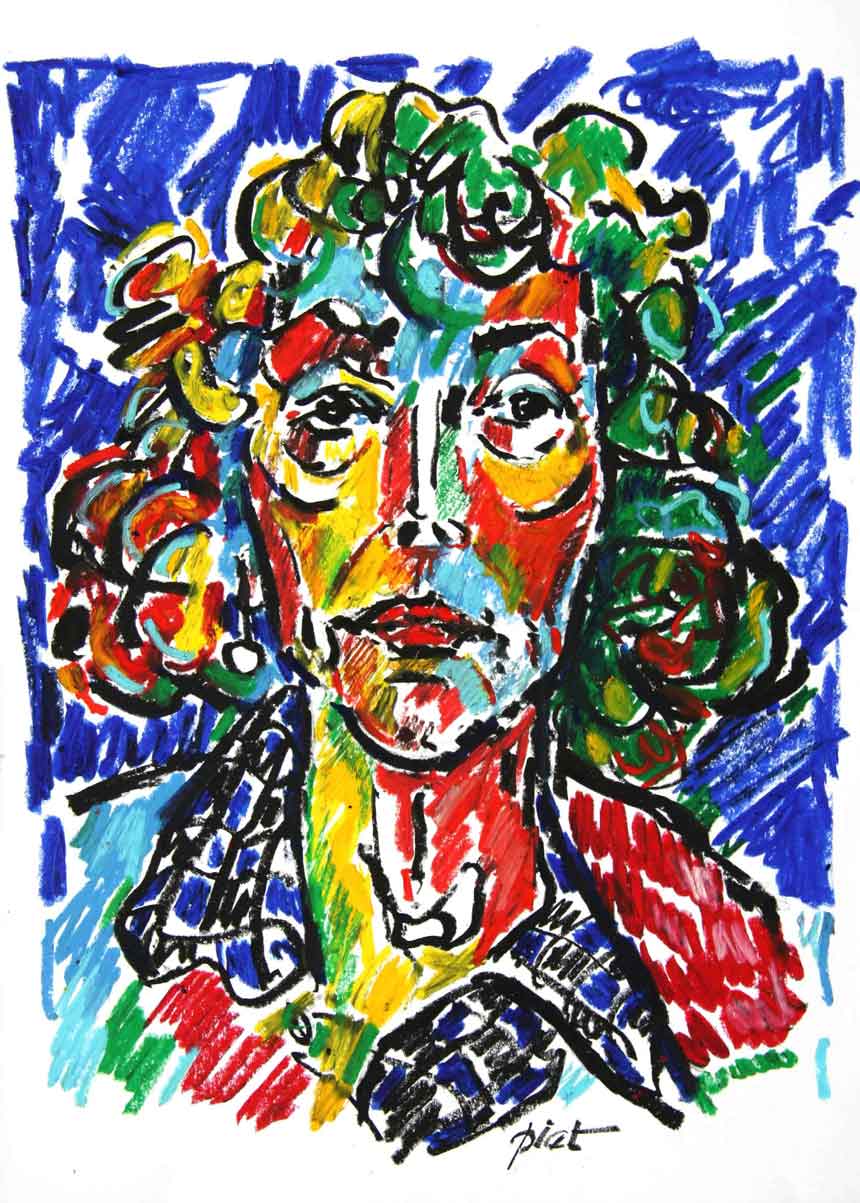 Représentation d'un portrait au pastel à l'huile, titre Martha 