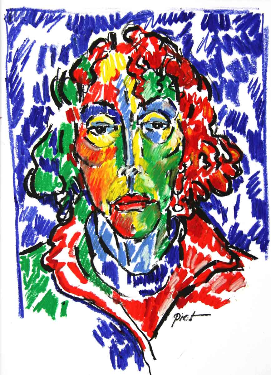 Représentation d'un portrait au pastel à l'huile, titre Martha 