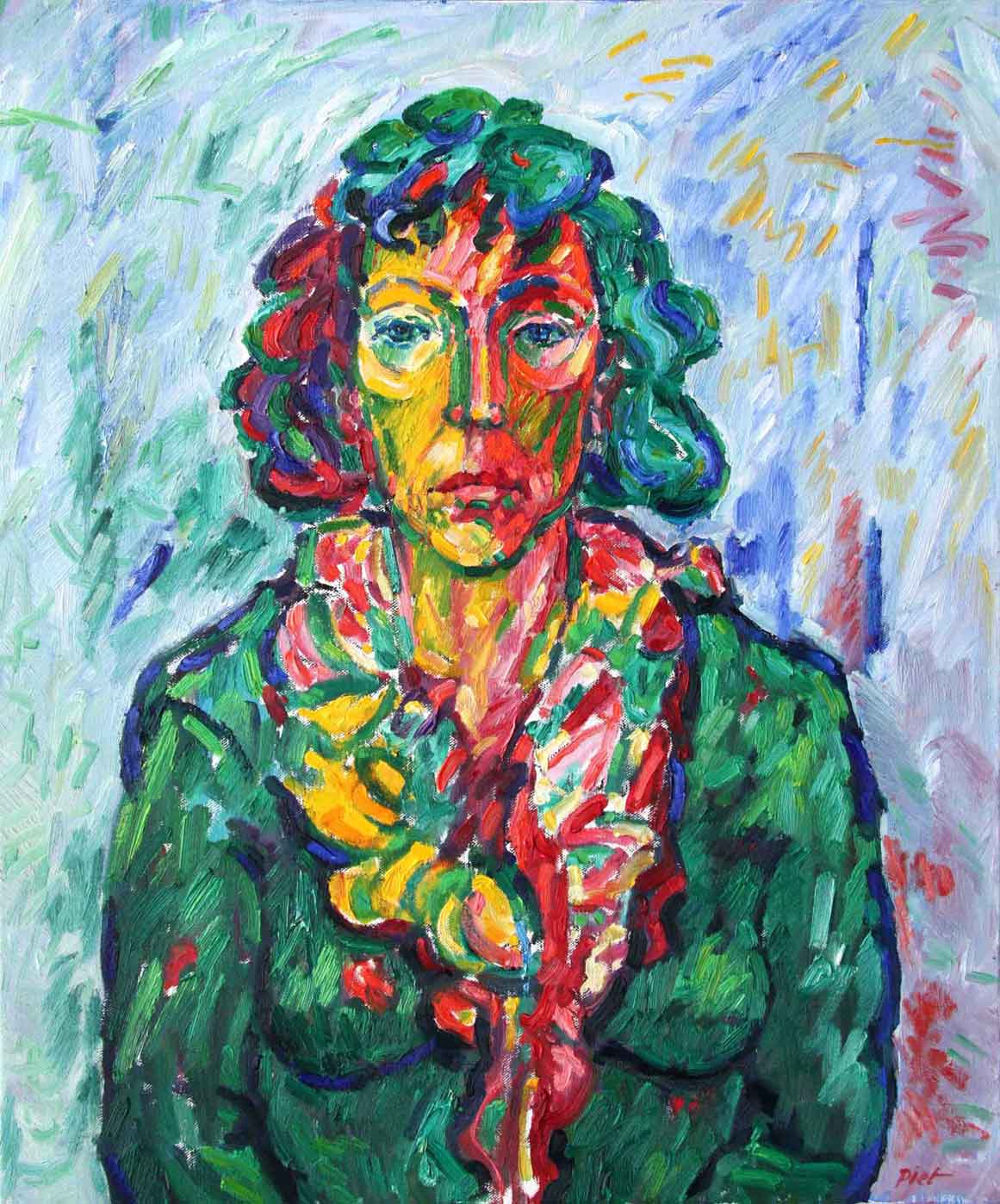 Représentation d'un portrait à l'huile, titre Martha