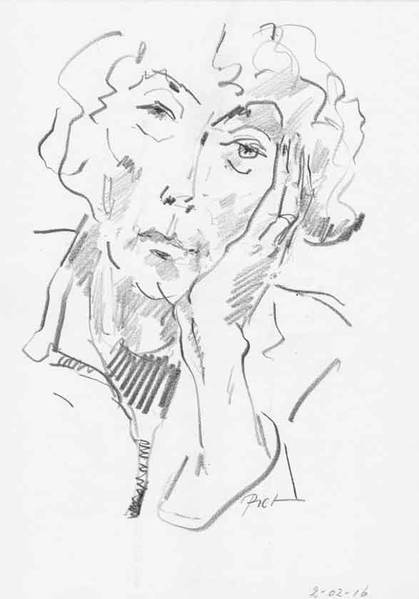 Représentation d'un dessin au crayon, titre Martha