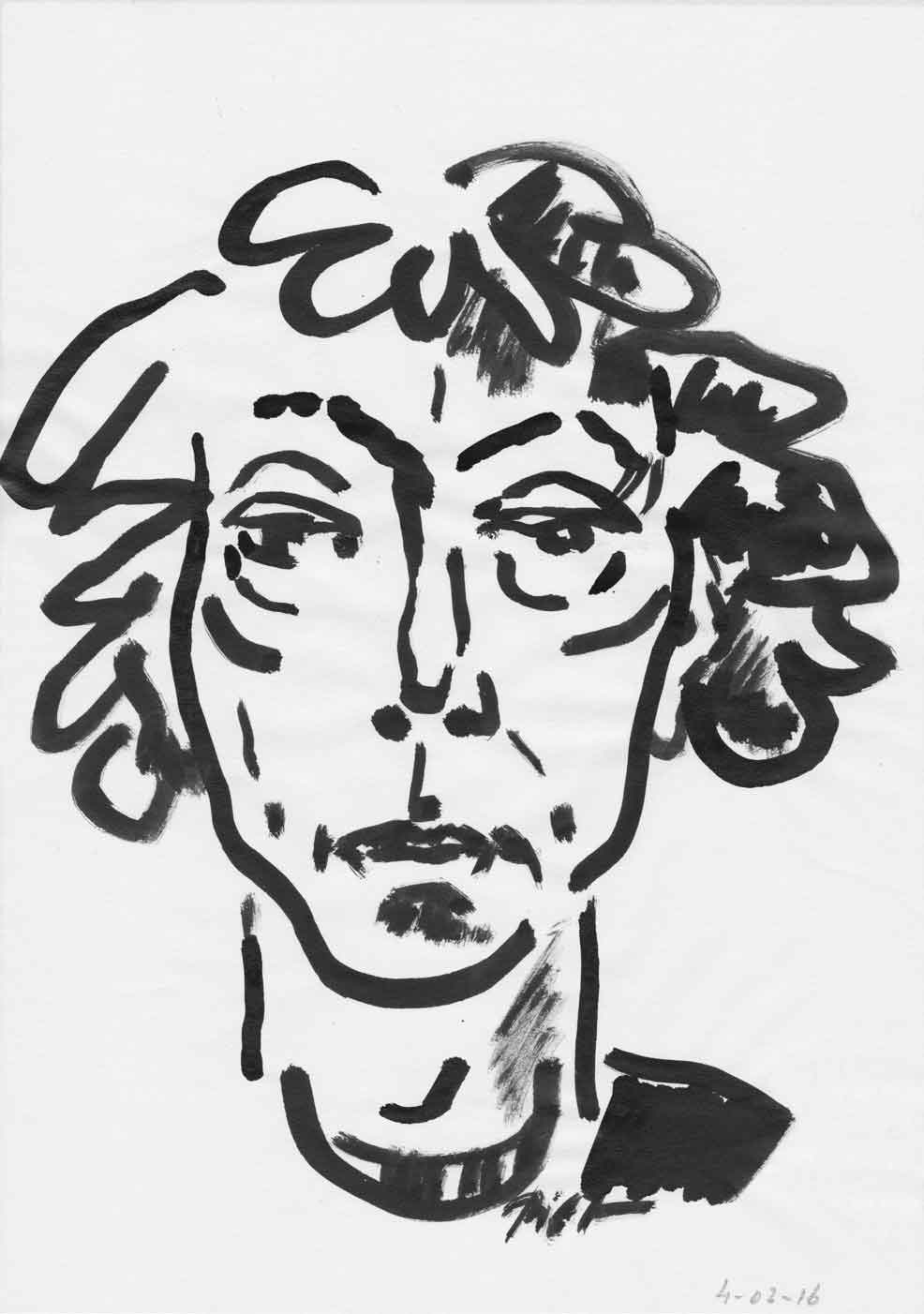 Représentation d'un dessin à l'encre de Chine, titre Martha